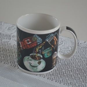 VTG Starbucks Coffee Mug Cup Beans Scene Espresso
